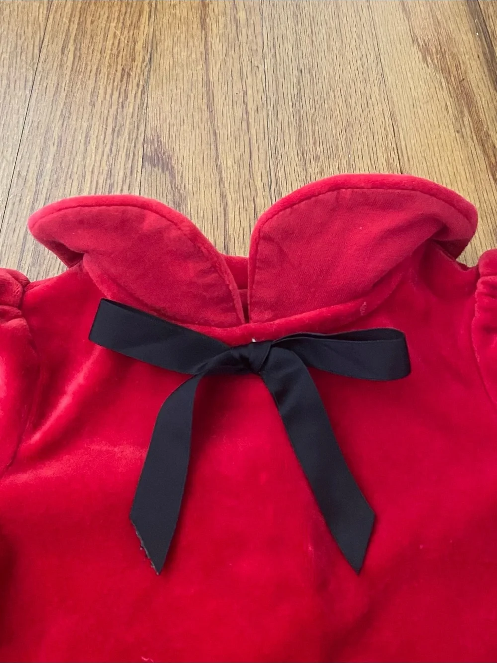 Ralph Lauren Red Velour Holiday Dress with Balloon Plaid Taffeta